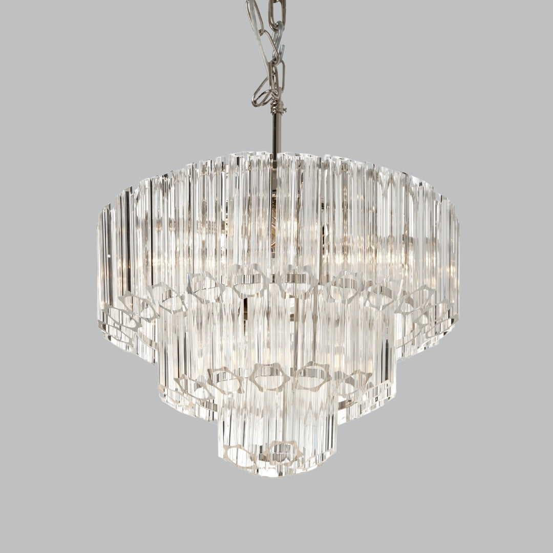Lustre Keira en nickel poli de 42,5 cm