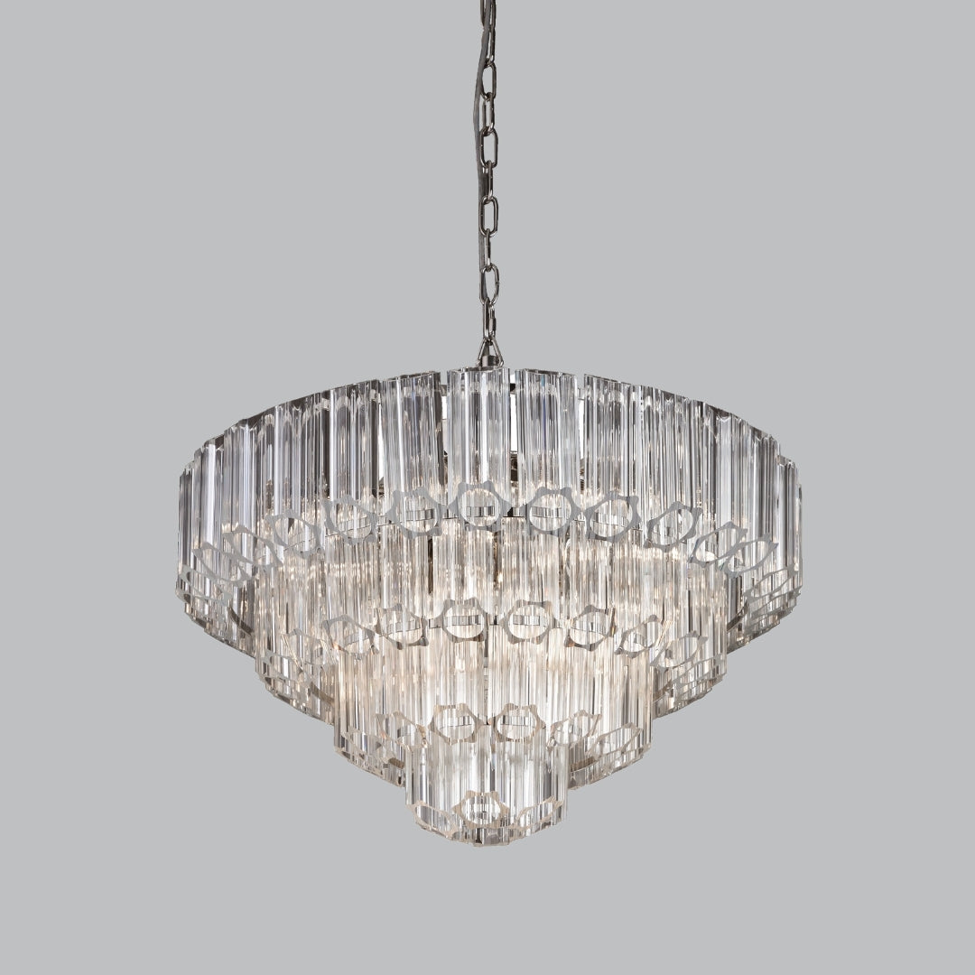 Lustre Keira en nickel poli de 66 cm