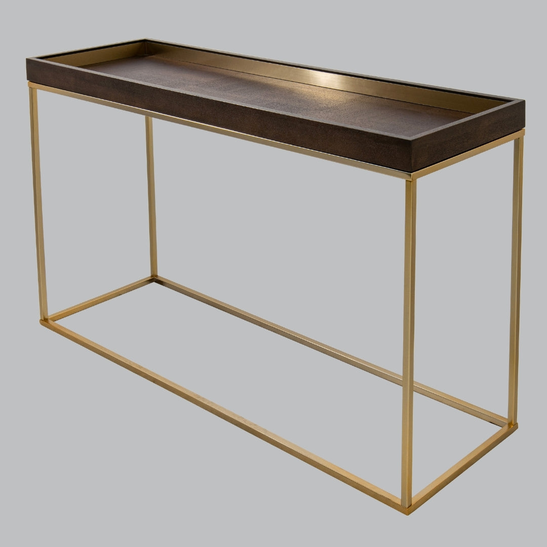 Table console Krios chocolat et champagne