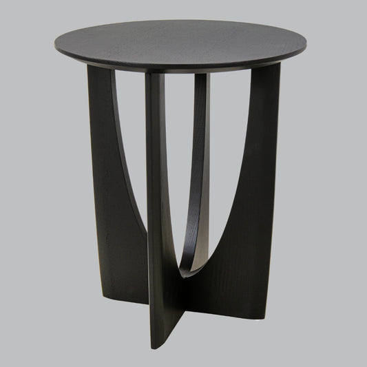 Table d'appoint ronde en bois noir Lennon