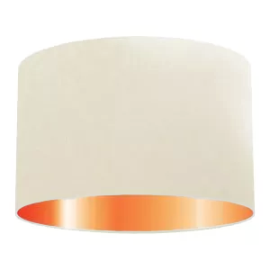 Abat-jour cylindrique en coton beige clair