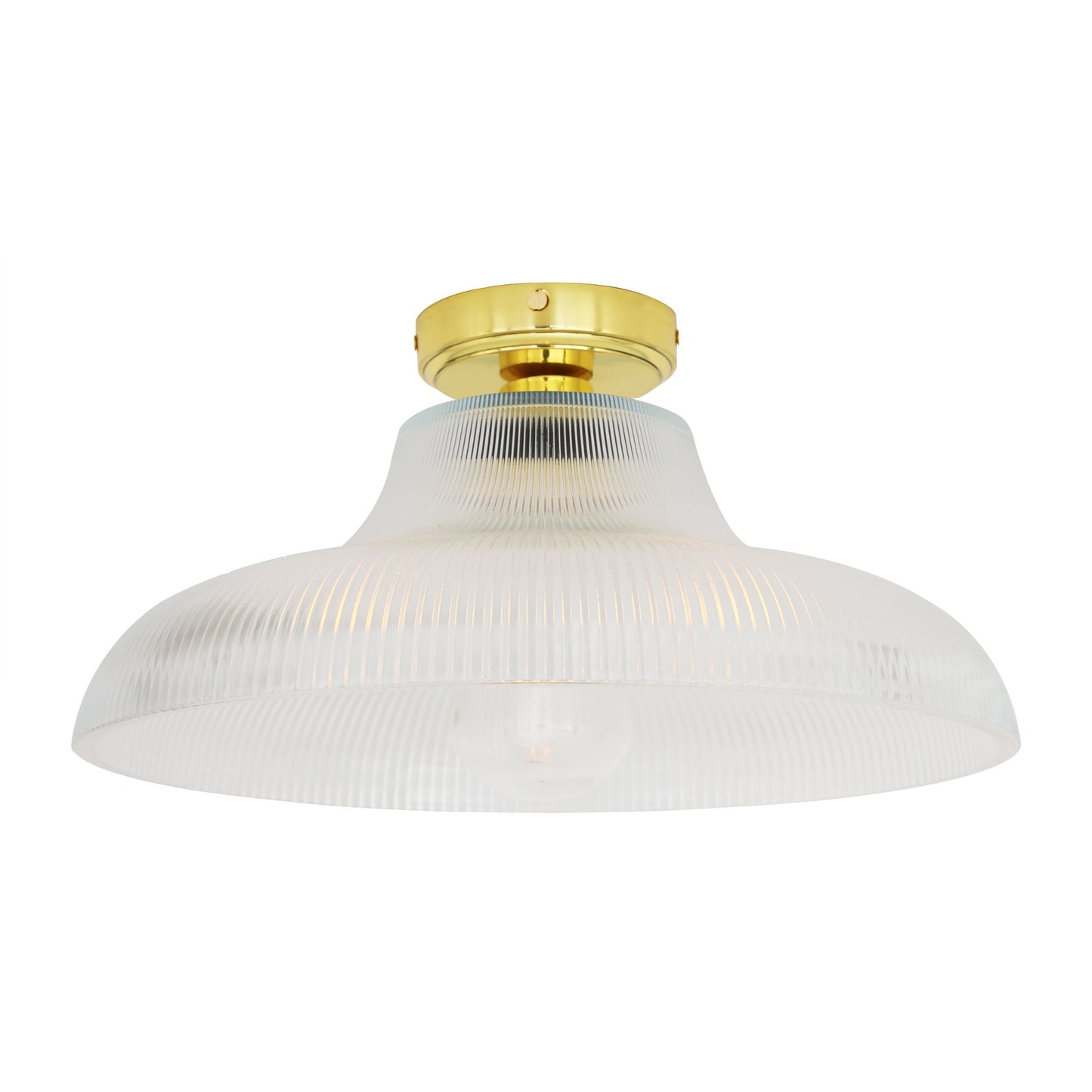 Mullan Lighting Aquarius Prismatic Glass Ceiling Light IP65 Polished Brass