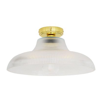 Mullan Lighting Aquarius Prismatic Glass Ceiling Light IP65 Polished Brass