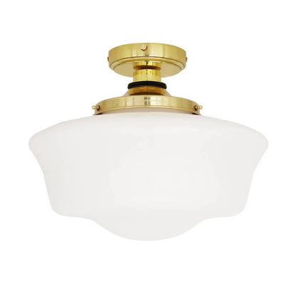 Mullan Lighting Anath Schoolhouse Ceiling Light IP44 Polished Brass