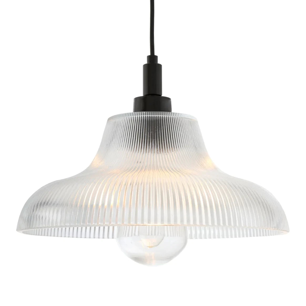 Mullan Lighting Aquarius Prismatic Glass Pendant Light IP65 Powder-coated Matte Black