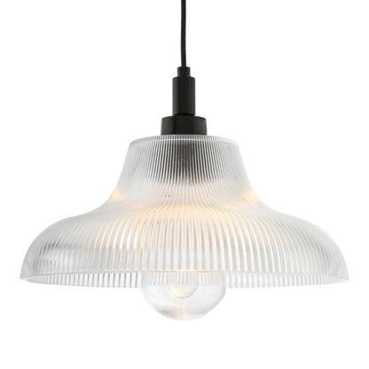 Mullan Lighting Aquarius Prismatic Glass Pendant Light IP65 Powder-coated Matte Black