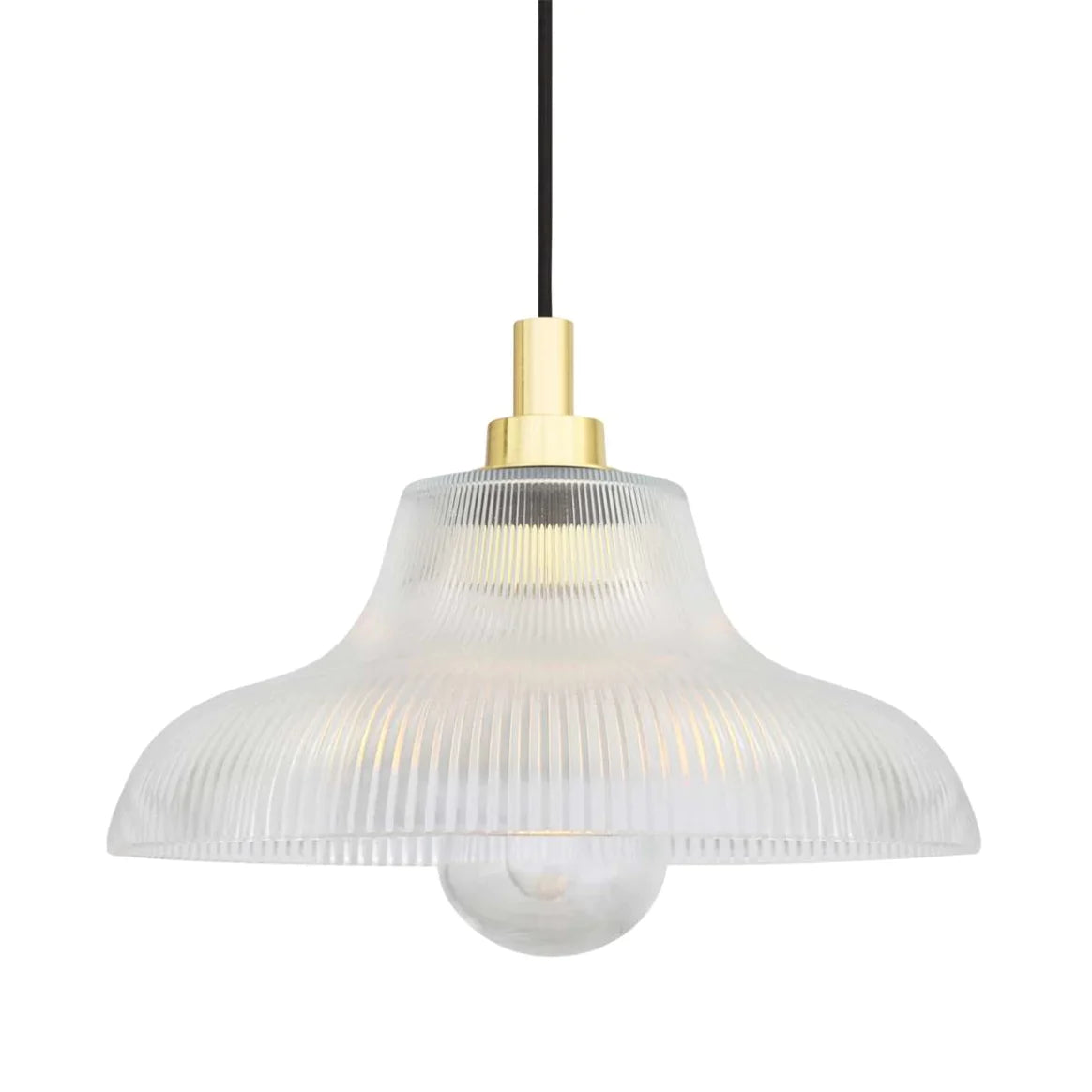 Mullan Lighting Aquarius Prismatic Glass Pendant Light IP65 Polished Brass