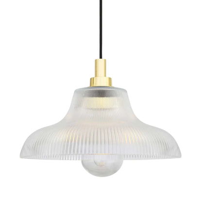 Mullan Lighting Aquarius Prismatic Glass Pendant Light IP65 Polished Brass