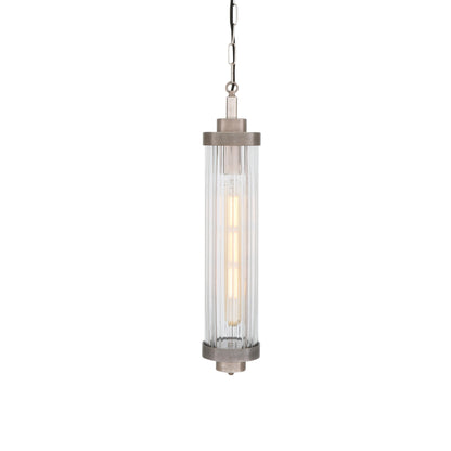 Suspension de salle de bain Louise Vintage en verre ondulé et laiton IP44
