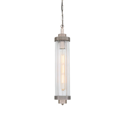 Suspension de salle de bain Louise Vintage en verre ondulé et laiton IP44