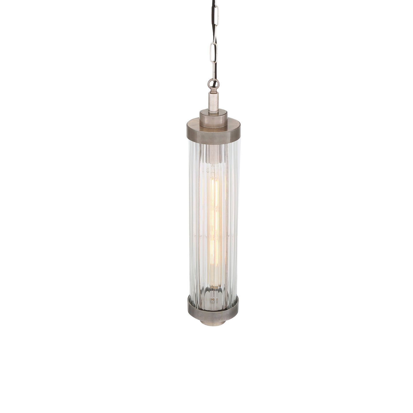 Suspension de salle de bain Louise Vintage en verre ondulé et laiton IP44