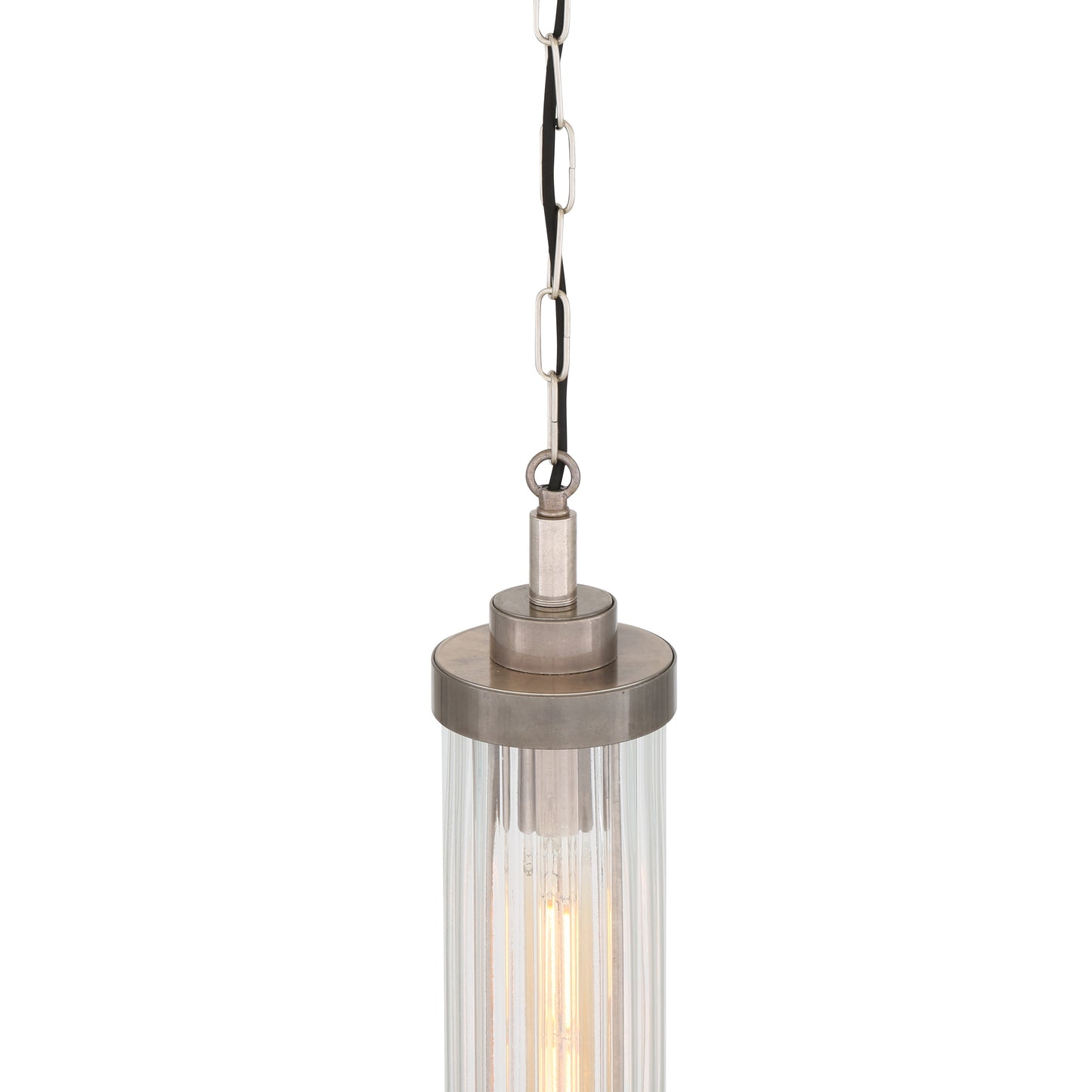 Suspension de salle de bain Louise Vintage en verre ondulé et laiton IP44