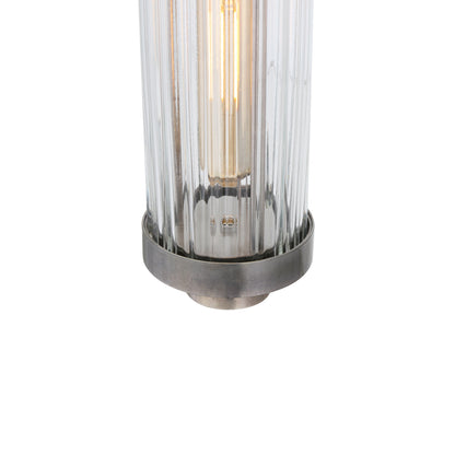 Suspension de salle de bain Louise Vintage en verre ondulé et laiton IP44