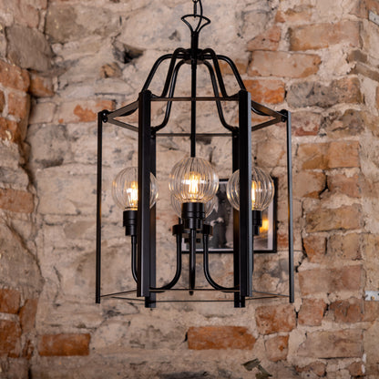 Lanterne suspendue d'extérieur Portroe pour porche, IP65, quatre lumières
