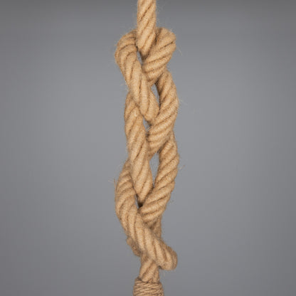 Suspension Naxos en corde de jute avec abat-jour en laiton vintage 38 cm IP65