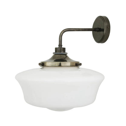 Mullan Lighting Anath Schoolhouse Bathroom Wall Light IP44 Antique Silver
