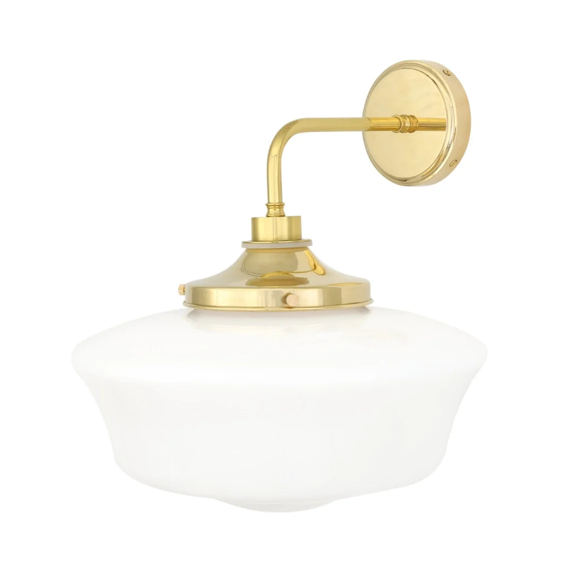Mullan Lighting Anath Schoolhouse Bathroom Wall Light IP44 Polished Brass