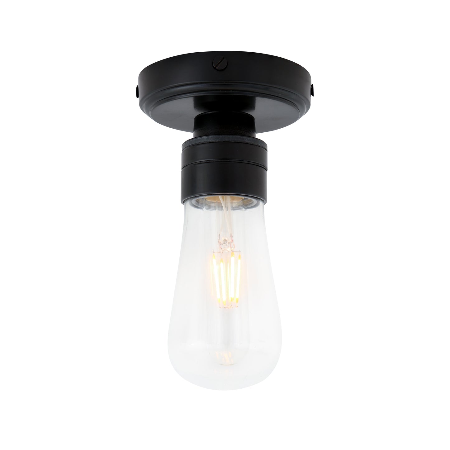 Plafonnier Kura en laiton et verre IP65
