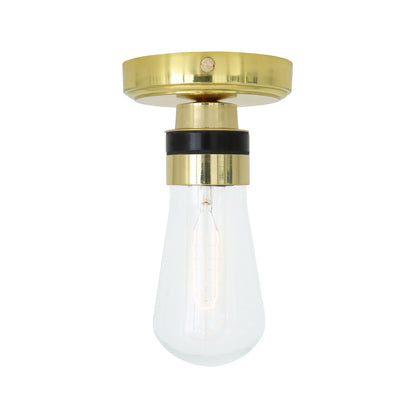 Plafonnier Kura en laiton et verre IP65