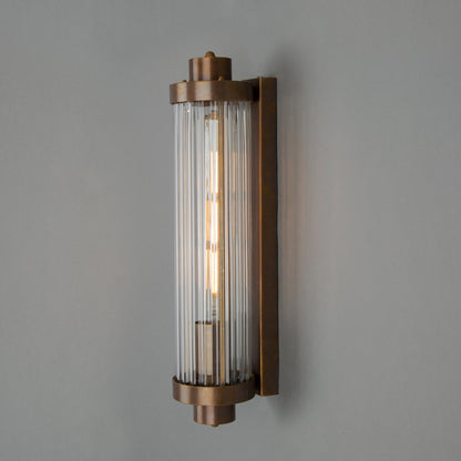 Louise Vintage Glass and Brass Bathroom Wall Light IP44