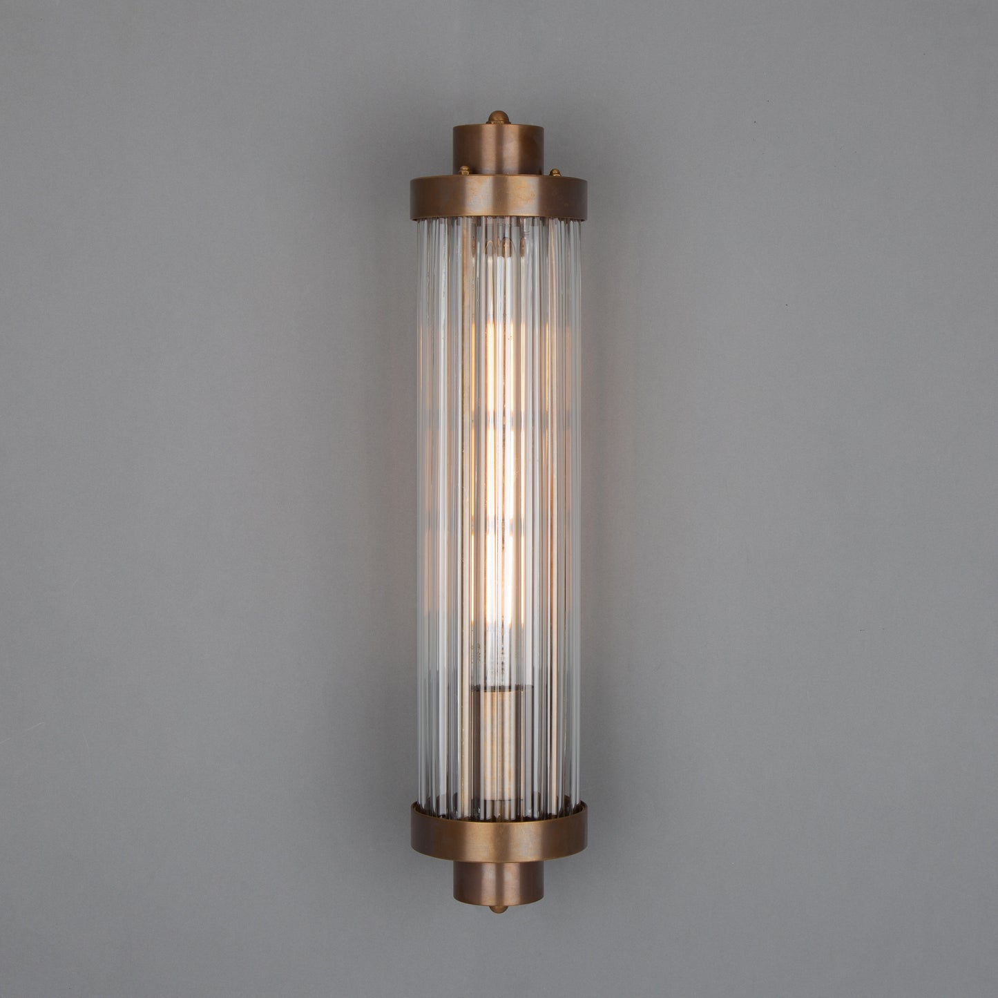 Louise Vintage Glass and Brass Bathroom Wall Light IP44