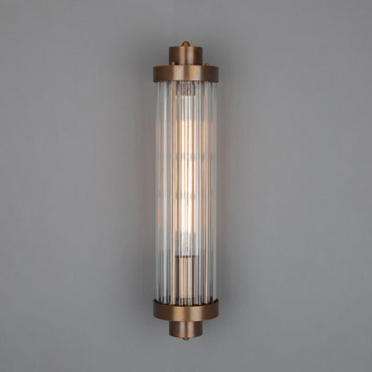 Louise Vintage Glass and Brass Bathroom Wall Light IP44