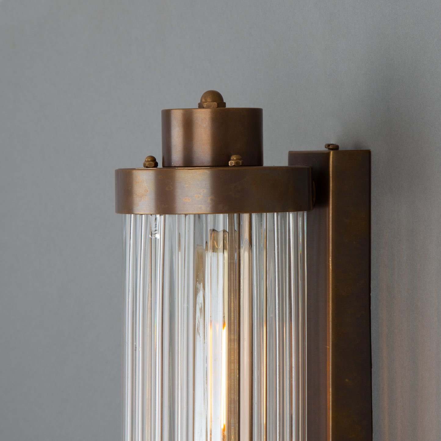 Louise Vintage Glass and Brass Bathroom Wall Light IP44