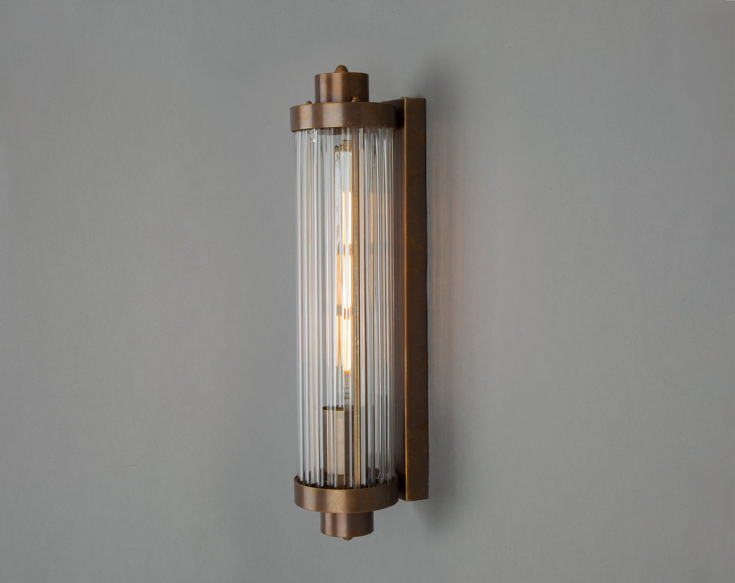 Louise Vintage Glass and Brass Bathroom Wall Light IP44