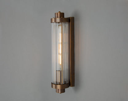 Louise Vintage Glass and Brass Bathroom Wall Light IP44
