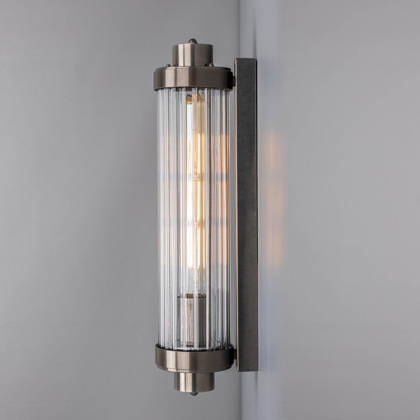 Louise Vintage Glass and Brass Bathroom Wall Light IP44