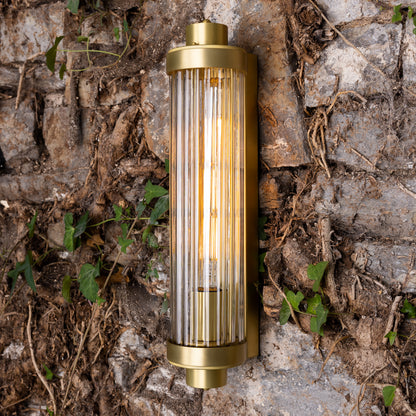 Louise Vintage Glass and Brass Bathroom Wall Light IP44