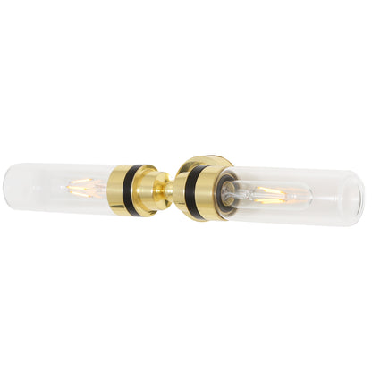 Severn Double Tube Glass Bathroom Wall Light IP65