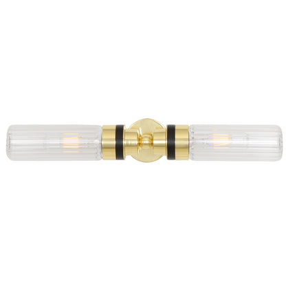 Severn Double Tube Glass Bathroom Wall Light IP65