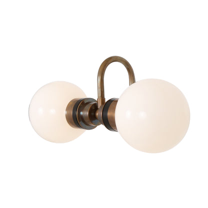 Applique murale de salle de bain Ness à double globe en verre avec col de cygne IP65