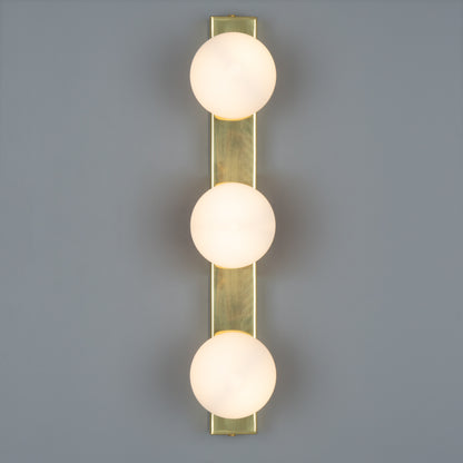 Noelani Bathroom Wall Light with Three Glass Globes IP44