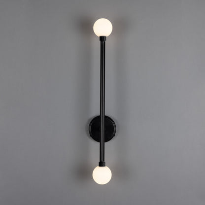 Gunning Double Globe Slim Bathroom Wall Light 71cm IP44