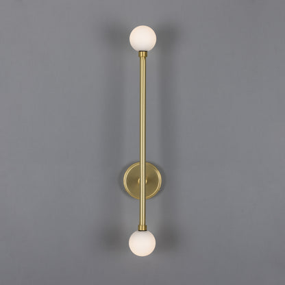 Gunning Double Globe Slim Bathroom Wall Light 71cm IP44