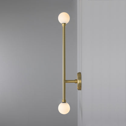 Gunning Double Globe Slim Bathroom Wall Light 71cm IP44