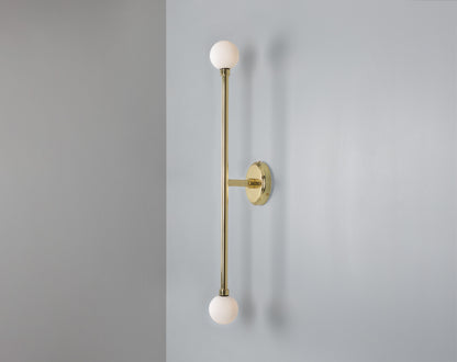 Silverton Double Globe Slim Bathroom Wall Light 77cm IP44