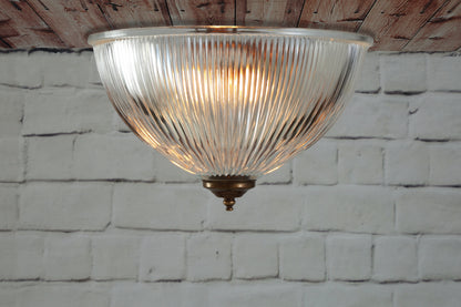 Plafonnier encastré Moroni à dôme en verre prismatique 30 cm