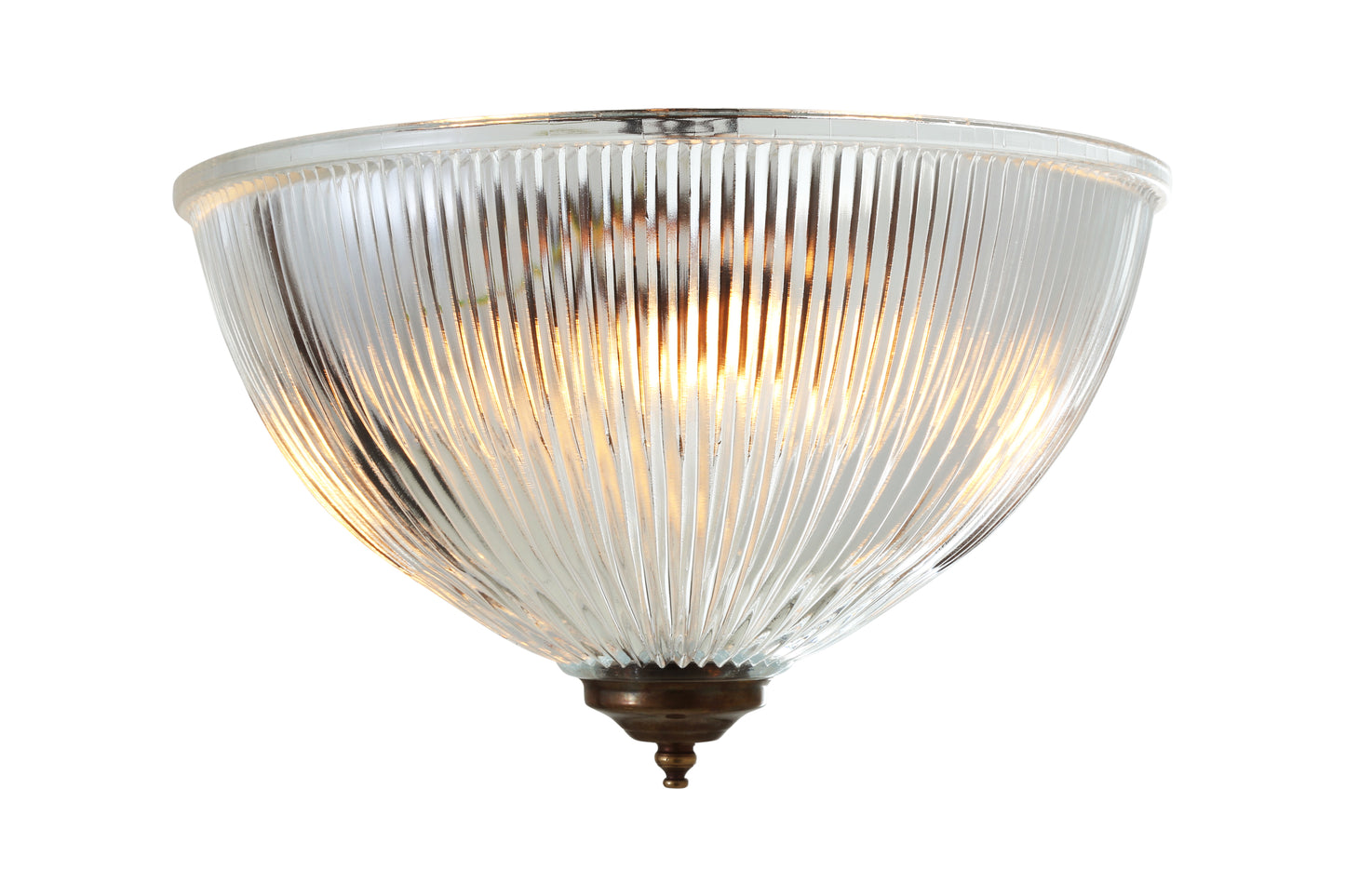 Plafonnier encastré Moroni à dôme en verre prismatique 30 cm