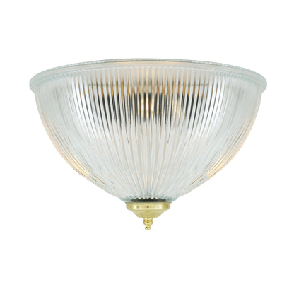 Plafonnier encastré Moroni à dôme en verre prismatique 30 cm