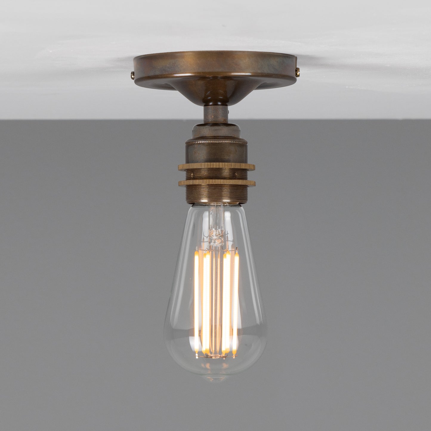 Bexter Vintage Exposed Bulb Flush Ceiling Light
