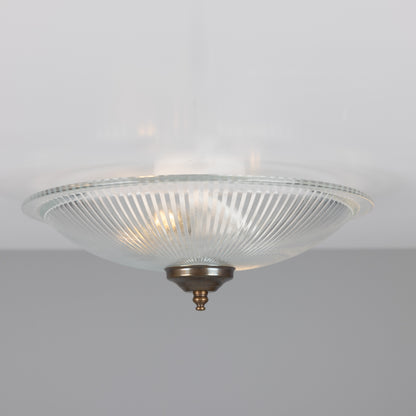 Plafonnier encastré en verre holophane peu profond Nicosa 30 cm
