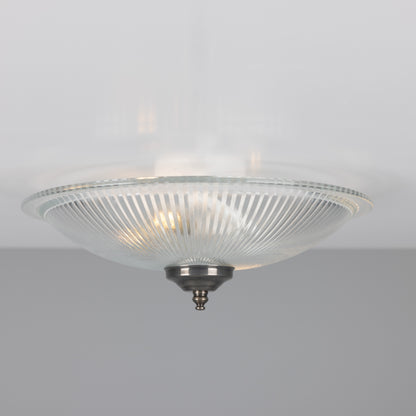 Plafonnier encastré en verre holophane peu profond Nicosa 30 cm