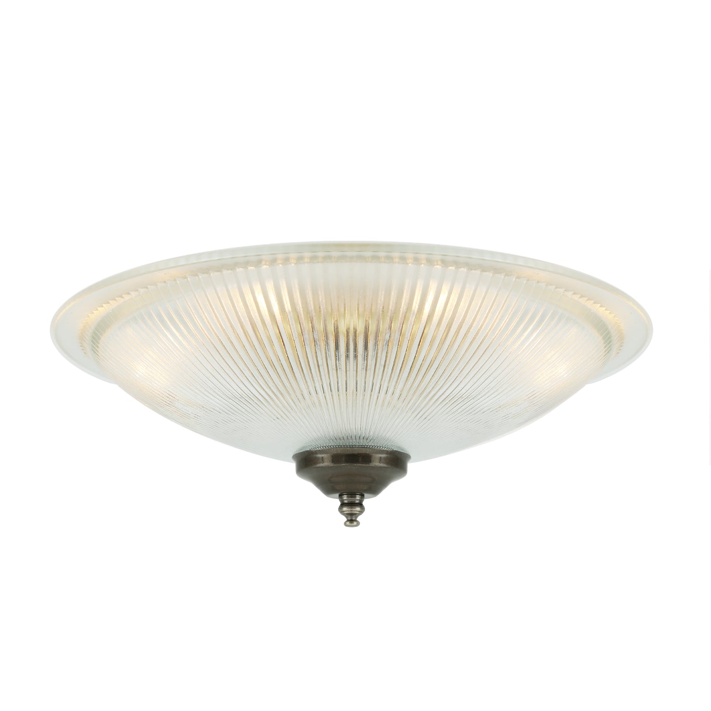 Plafonnier encastré en verre holophane peu profond Nicosa 30 cm