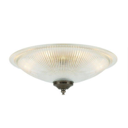 Plafonnier encastré en verre holophane peu profond Nicosa 30 cm