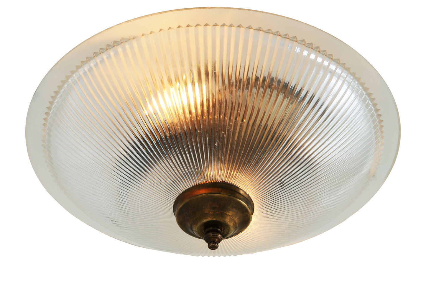 Plafonnier encastré en verre holophane peu profond Nicosa 30 cm