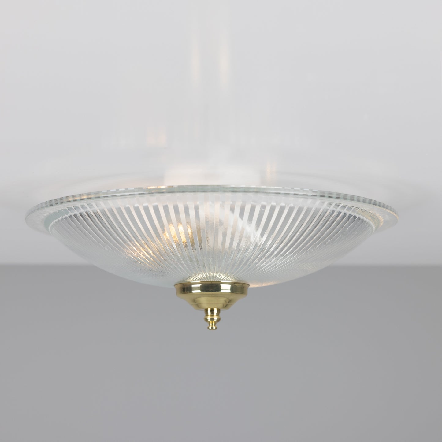 Plafonnier encastré en verre holophane peu profond Nicosa 30 cm