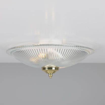 Plafonnier encastré en verre holophane peu profond Nicosa 30 cm